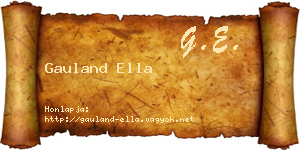 Gauland Ella névjegykártya